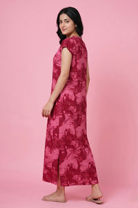 Zivame Woven Ankle Length Nightdress - Cashmere Rose — thumbnail 2